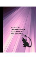 2020 Is The Year of The Rat: Light Stream Notebook 8 x 10 inch College Ruled Composition Exercise Book 100 pages Lined Journal(10 2020 Year of the Rat Notebooks)