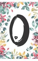 O: O Monogram Journal Personalized Floral Monogram Notebook for Women, Girls, School