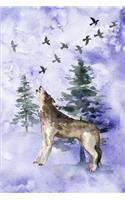 Wild and Wolf Writing Journal: Howling Wolf Forest Themed Notebook Diary - 120 Blank Lined Pages 6x9