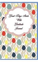 Great Days Start with Gratitude Notebook Journal Bold Flower Design