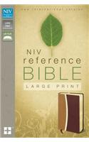 NIV, Reference Bible, Large Print, Leathersoft, Tan/Burgundy, Red Letter Edition