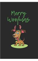 Merry Woofmas: Christmas Greetings Funny Cartoon Dog Journal, Xmas Holiday Ruled Notebook Keepsake To Write Or Draw In