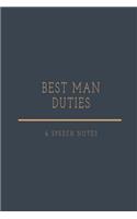 Best Man Duties & Speech Notes: Black & gold wedding plans lined paperback notebook jotter