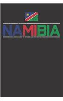 Notebook: Namibia Namibian Flag Africa Vintage Dot Grid 6x9 120 Pages Journal