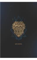 Leo Journal: Gold Lion Zodiac on Sacred Geometry