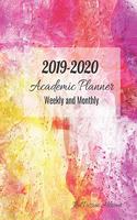 2019-2020 Academic Planner Weekly and Monthly Red Passion Abstract