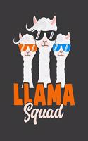 Llama Squad: Llama Notebook. 8.5 X 11 Size 120 Lined Pages Llama Animal Lover Gifts for Women Girls. Llama Journal.