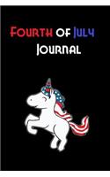 Fourth of July Journal: Patriotic unicorn cover - plain lined notebook