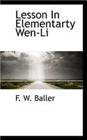 Lesson in Elementarty Wen-Li