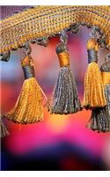 Gold and Gray Tassels Decorative Fabric Art Journal