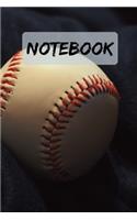 NOTEBOOK Novelty Baseball Notepad / Journal / Diary: 6x9" 120 Page Blank lined Note book.