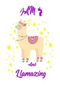 I Am 7 And Llamazing Notebook, A birthday journal for 7 year old girls and boys