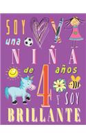 Soy una niña de 4 años y soy brillante: Cuaderno de bocetos cuaderno de dibujos para niñas de cuatro años