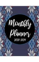 2020-2024 Monthly Planner: Blue Flowers Knitting 60 Months Appointment Calendar 5 year Monthly Planner 8.5 x 11 Business Planners and Journal Agenda Schedule Organizer Logbook