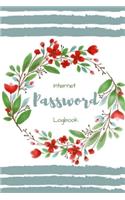 Internet Password Logbook: Notebook, Journal, Dairy. Keep your personal Internet Address, username and password organized in 100 pages of 6x9