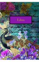 Libra: Libra: Horoscope Journal - 6x9, 120 page Blank Lined Notebook Romantic Peacock Cover