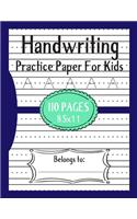 Handwriting Practice Paper for Kids