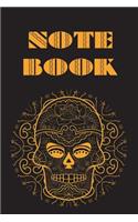 Notebook: Sugar Skull - Day of the Dead - Composition Book . Cornell Notes - Black Yellow Sugar Skull