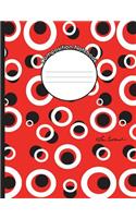 Red White Black Circles Dots Composition Notebook