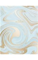 2019 Planner: Weekly and Monthly Planner Calendar Organizer Agenda (January 2019 to December 2019) Sky Blue Gold Marble