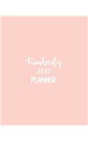 Kimberly 2019 Planner: Calendar with Daily Task Checklist, Organizer, Journal Notebook and Initial Name on Plain Color Cover (Jan Through Dec), Kimberly 2019 Planner