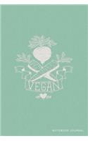 Vegan Notebook Journal: College-Ruled Lined - Retro Mint Green(1 Vegan Tattoo)