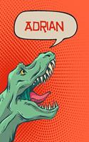 Adrian: Personalized Dino Isometric Dot Paper Notebook 120 Pages 6x9