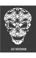 Cat Notebook: Cat Skull Notebook Journal.Cat Owner Gifts for Women. 8.5 x 11 size 120 Lined pages Cat Journal Notebook.