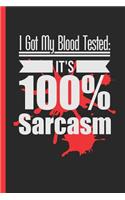 I Got My Blood Tested It's 100% Sarcasm