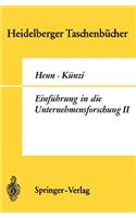 Einführung in Die Unternehmensforschung II