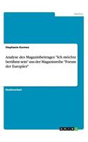Analyse des Magazinbeitrages 