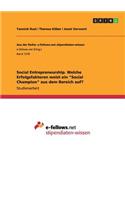 Social Entrepreneurship. Welche Erfolgsfaktoren weist ein 