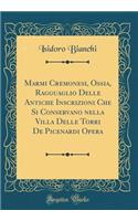 Marmi Cremonesi, Ossia, Ragguaglio Delle Antiche Inscrizioni Che Si Conservano Nella Villa Delle Torri de Picenardi Opera (Classic Reprint)