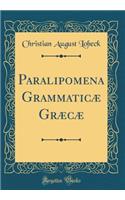 Paralipomena GrammaticÃ¦ GrÃ¦cÃ¦ (Classic Reprint)