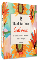 16 Thank You Cards, Sunflowers