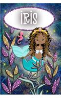 Mermaid Dreams Iris: Wide Ruled Composition Book Diary Lined Journal