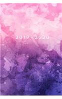 2019 - 2020: Weekly Planner Starting May 2019 - Dec 2020 6 x 9 Dated Agenda Appointment Calendar Organizer Book Soft-Cover Watercolor Purple Pink