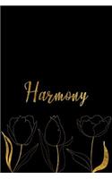 Harmony: Personalized Writing Journal for Women - Elegant Black and Gold