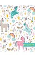 Unicorn Notebook: Cute Kawaii Journal and Diary Large 8.5 x 11 Matte Cover with Blank Lined Ruled White Paper Interior - Perfect for School, Gifts for Kids (Girls and
