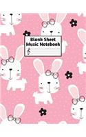 Blank Sheet Music Notebook: Easy Blank Staff Manuscript Book Large 8.5 X 11 Inches Musician Paper Wide 12 Staves Per Page for Piano, Flute, Violin, Guitar, Trumpet, Drums, Cell