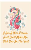 Unicorn Notebook Journal and Sketchbook with Quote