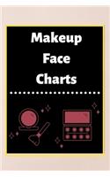 Makeup Face Charts: Blank Workbook Paper Practice Face Charts For Makeup Artists 6" x 9" 100 Pages Perfect Gift