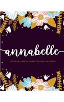 Annabelle: Notebook - Libreta - Cahier - Taccuino - Notizbuch: 110 pages paginas seiten pagine: Modern Florals First Name Notebook in Light Pink, Baby Blue & M