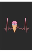 Ice Cream Heartbeat: Blank Lined Notebook (6" x 9" - 120 pages) Ice Creams Themed Notebook for Daily Journal, Diary, and Gift