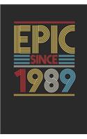 Epic Since 1989: Graph Paper Notebook (6" x 9" - 120 pages) Birthday Themed Notebook for Daily Journal, Diary, and Gift