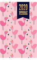 2020 Weekly Planner: Jan-Dec Small Weekly Agenda Daily Monthly Calendar Schedule Organizer W/ To Do List, Notes & Journal Pages (Flamingo Lover)