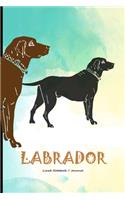 Labrador owner gift: Lined notebook / journal for writing about labrador retriever - Dog pet owner Gift diary