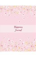 Happiness Journal: Pink Blossom Design, 5 Minutes Journal Daily Self Love, Habit Tracker Large Print 8.5" x 11" Grateful Journal, Positivity Journal, Daily Inspiration