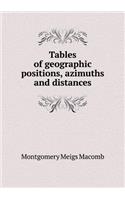 Tables of Geographic Positions, Azimuths and Distances