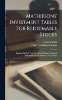 Mathiesons' Investment Tables For Redeemable Stocks
